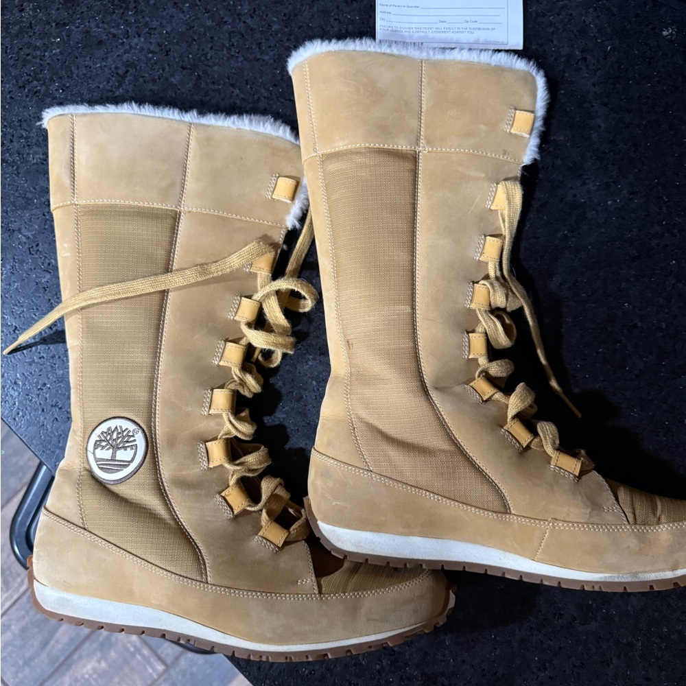 Timberland Women's Tan Lace-Up Winter Boots